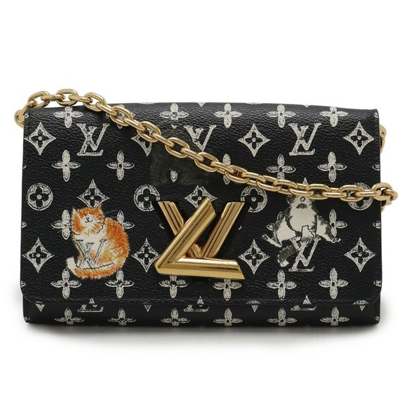 LOUIS VUITTON Catgram Portefeuille Twist Chain Wallet Shoulder Bag in Black, ... - Picture 1 of 10